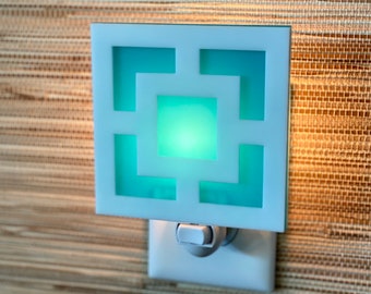 Mid Century Modern Night Light | "Breeze Block" Design | Ambient Lighting | Plug In Wall Light | Atomic Avocado Designs®