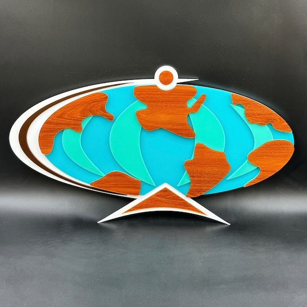 3D Mid Century Modern "World Map" Wall Art | Witco-Inspired | Retro Decor | MCM Wall Art | Wilrongo | Atomic Avocado Designs®