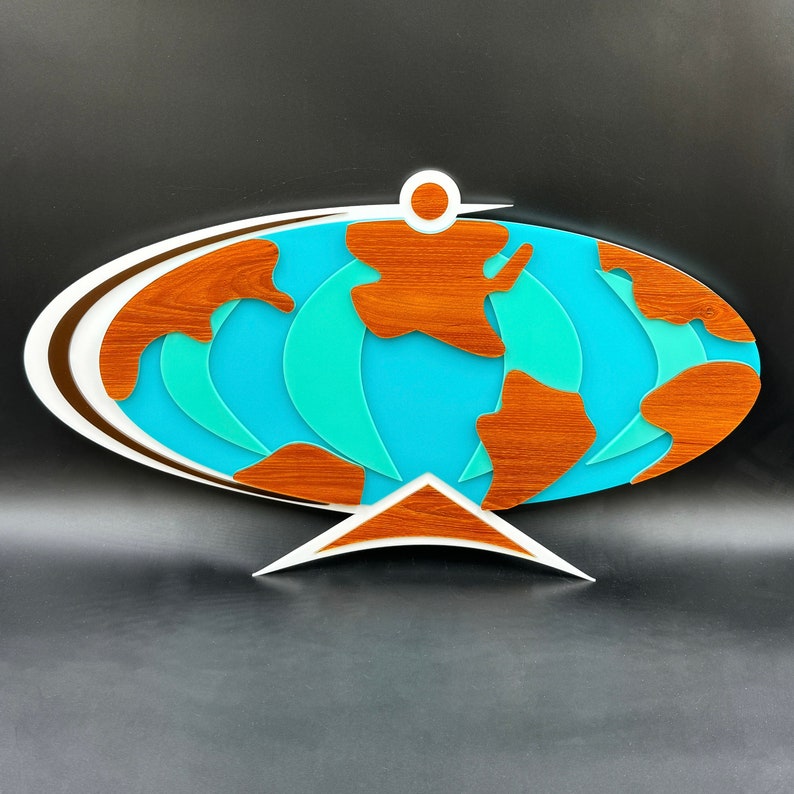 3D Mid Century Modern World Map Wall Art Witco-Inspired Retro Decor MCM Wall Art Wilrongo Atomic Avocado Designs® image 1