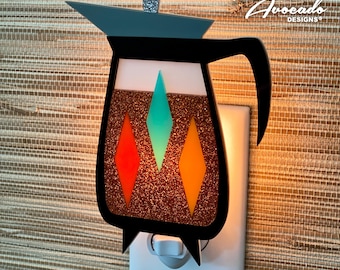 Mid Century Modern &quot;Percolator&quot; Night Light | Vintage Coffee Pot | Retro Cafe | Coffee Warmer | Coffee Gift | Atomic Avocado Designs®
