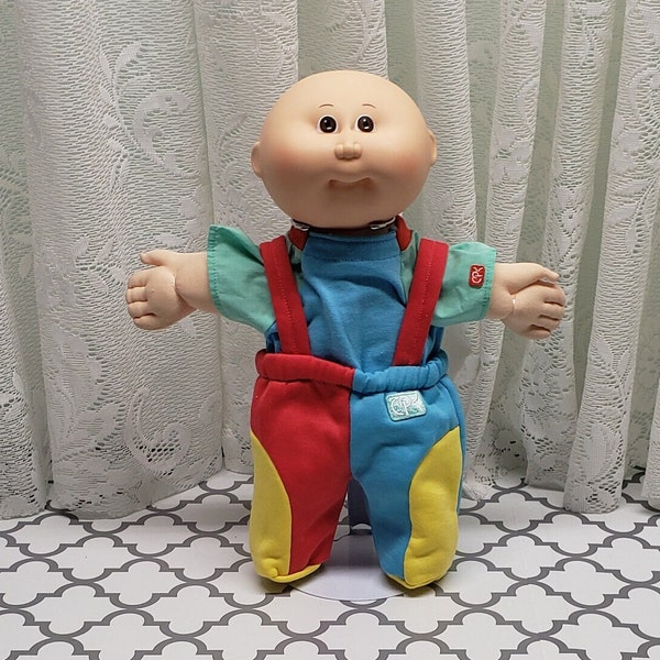 Dolls, Cabbage Patch Bean Butt Baby Doll, 1986, Original Outfit, Bald, Brown Eyes