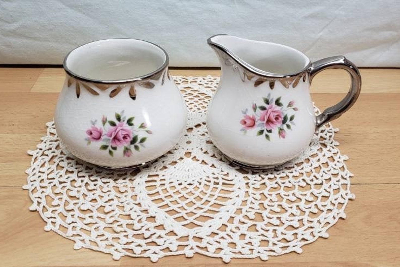 Arthur Wood Vintage Creamer & Sugar Bowl 5506 From 1940s Etsy