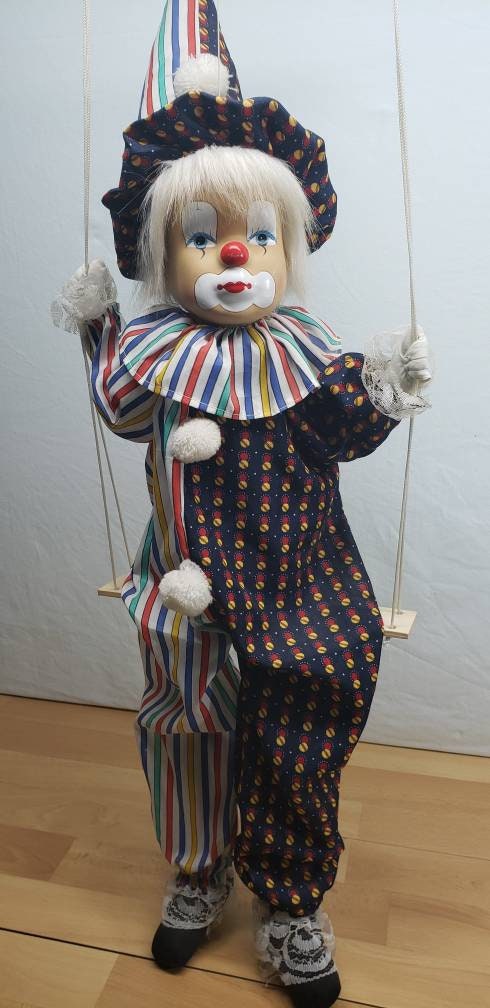 Marionnette vintage, marionnette clown, rétro, millésime, vieux