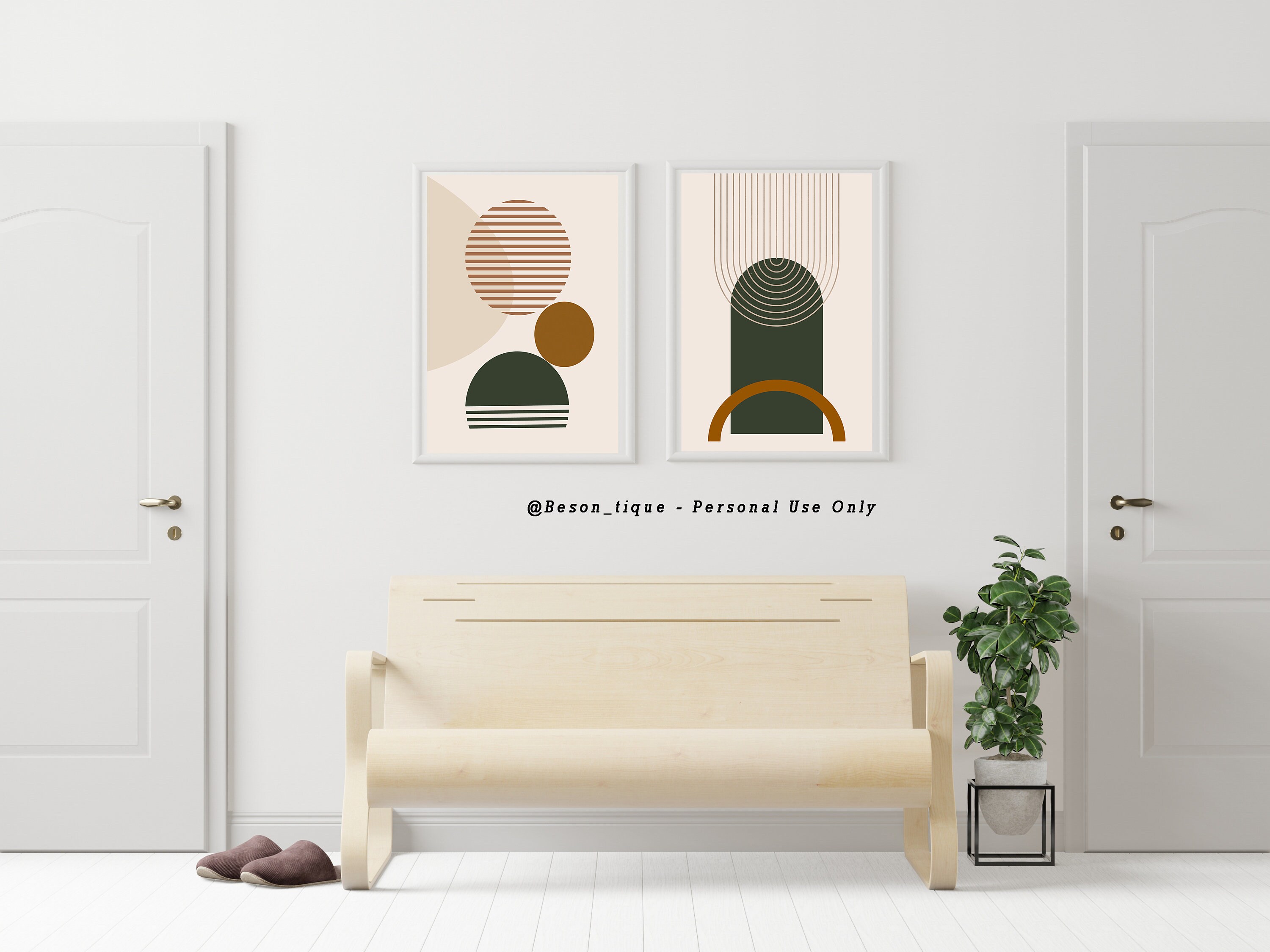 Modern Abstract Digital Prints, Set of 2 Minimalist Geometric Printable ...