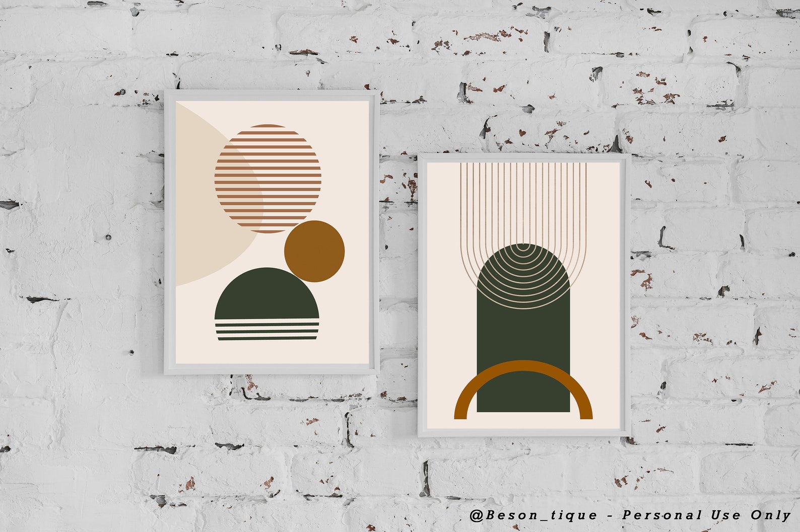 Modern Abstract Digital Prints, Set of 2 Minimalist Geometric Printable ...