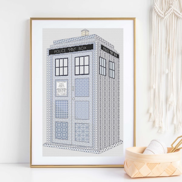 TARDIS Blackwork Pattern (Digital Download)