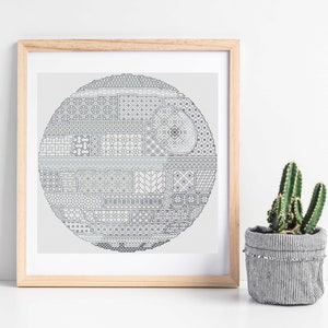 Death Star Blackwork Pattern (Digital Download)