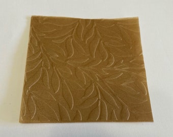 Leaves #2- 3D Embossed/Textured Parchment Squares 4x4 inch for Icing/Frosting