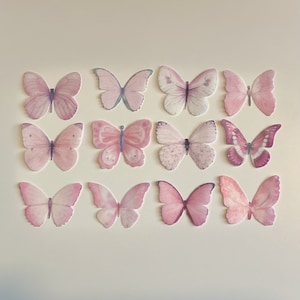 Pink Edible 3D Wafer Paper Butterflies--30/65 Pre-cut Multi-designs Edible Butterflies or mixed sizes (14)