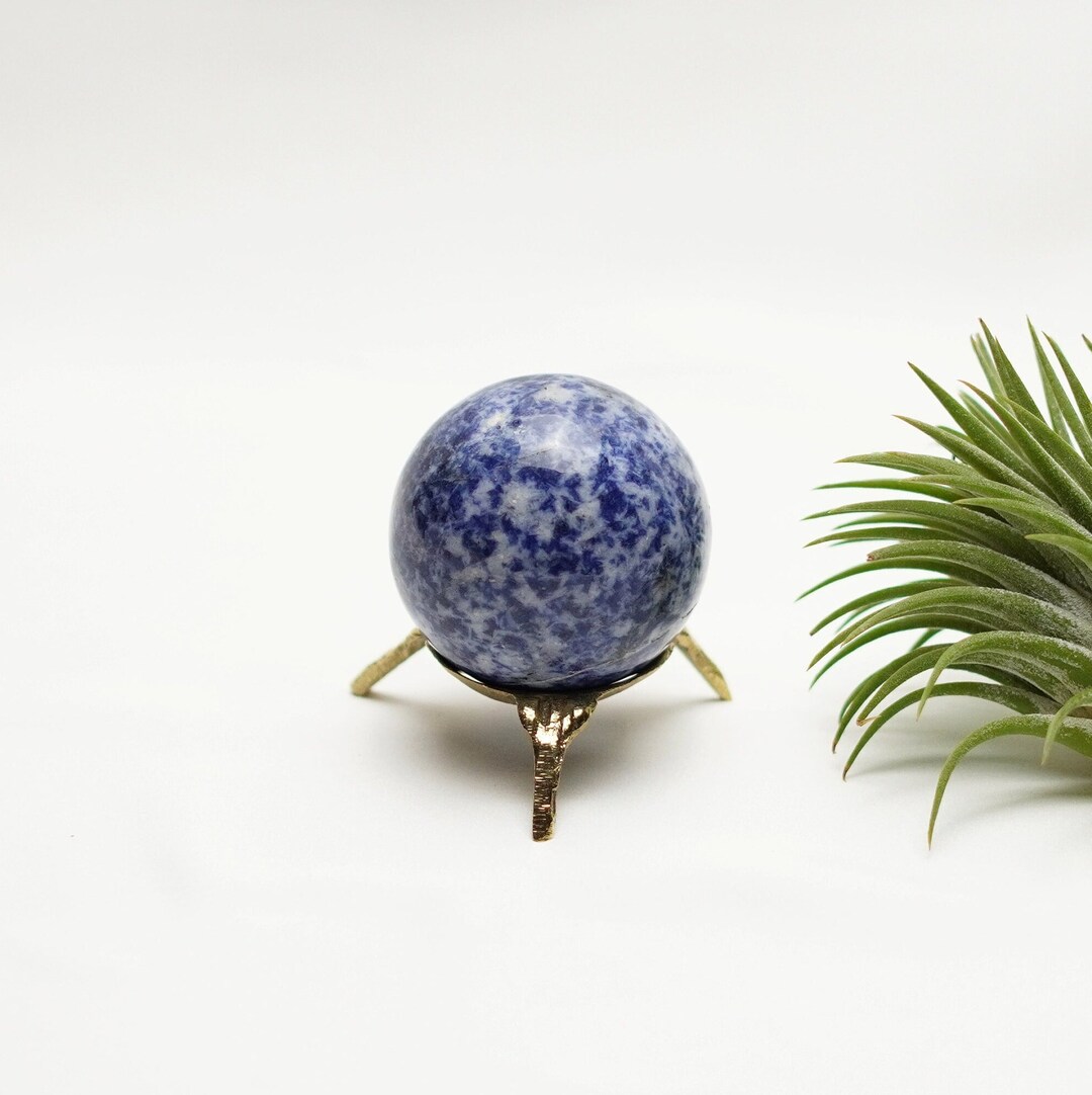Sodalite Ball SK3 With Brass Ball Stand Imperfect Zodiac Etsy