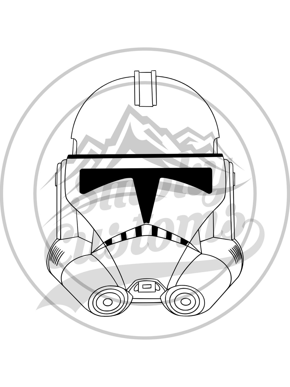 Clone Trooper Second Variation Hand Drawn Helmet Ready to - Etsy