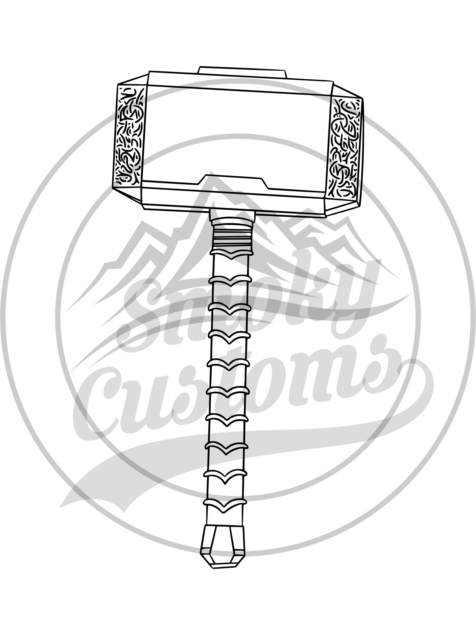 Illustration Thor Hammer Engineering Drawing Stock Photo by ©ildarss  204580764
