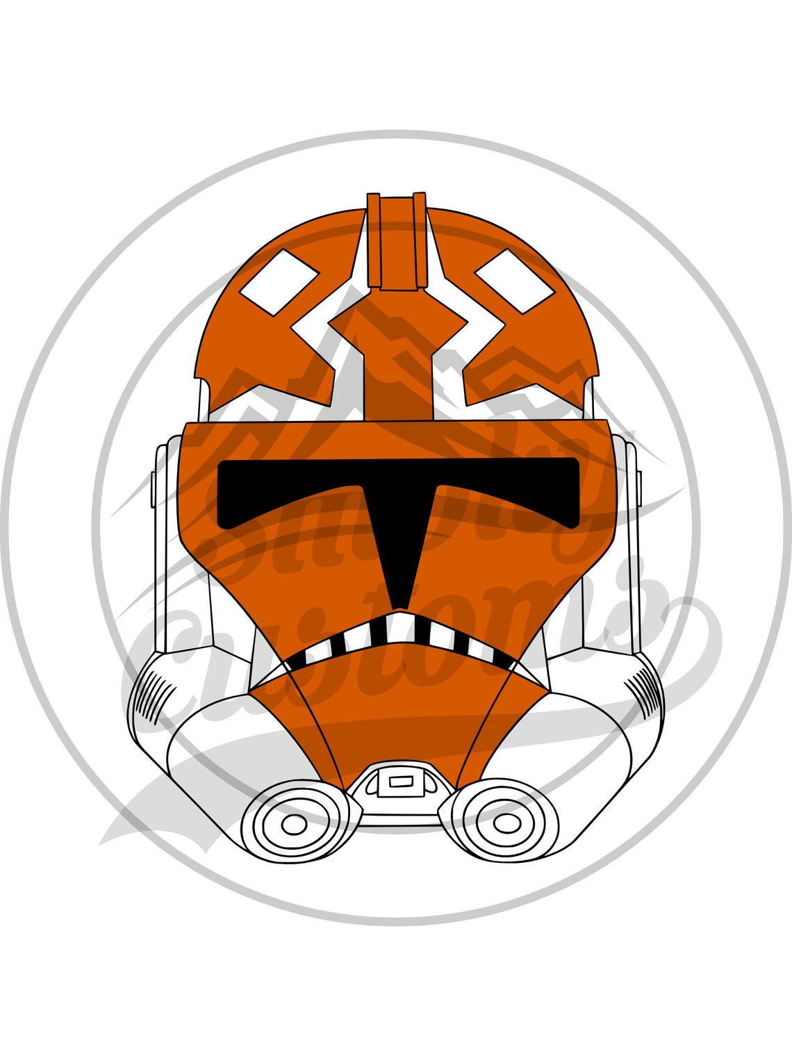 Ahsoka Tano Hand Drawn Helmet colored Ready to Cut and Etsy