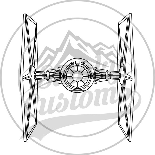 Tie Fighter Hand Drawn | Ready to cut and print [SVG, PNG, JPG]