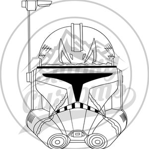 Captain Rex Hand Drawn Helmet | Ready to cut and print [SVG, PNG, JPG]