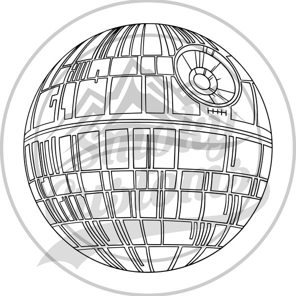 Death Star Hand Drawn | Ready to cut and print [SVG, PNG, JPG]