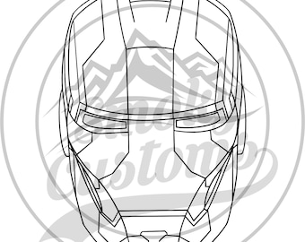 Iron Man Hand Drawn Helmet | Ready to cut and print [SVG, PNG, JPG]