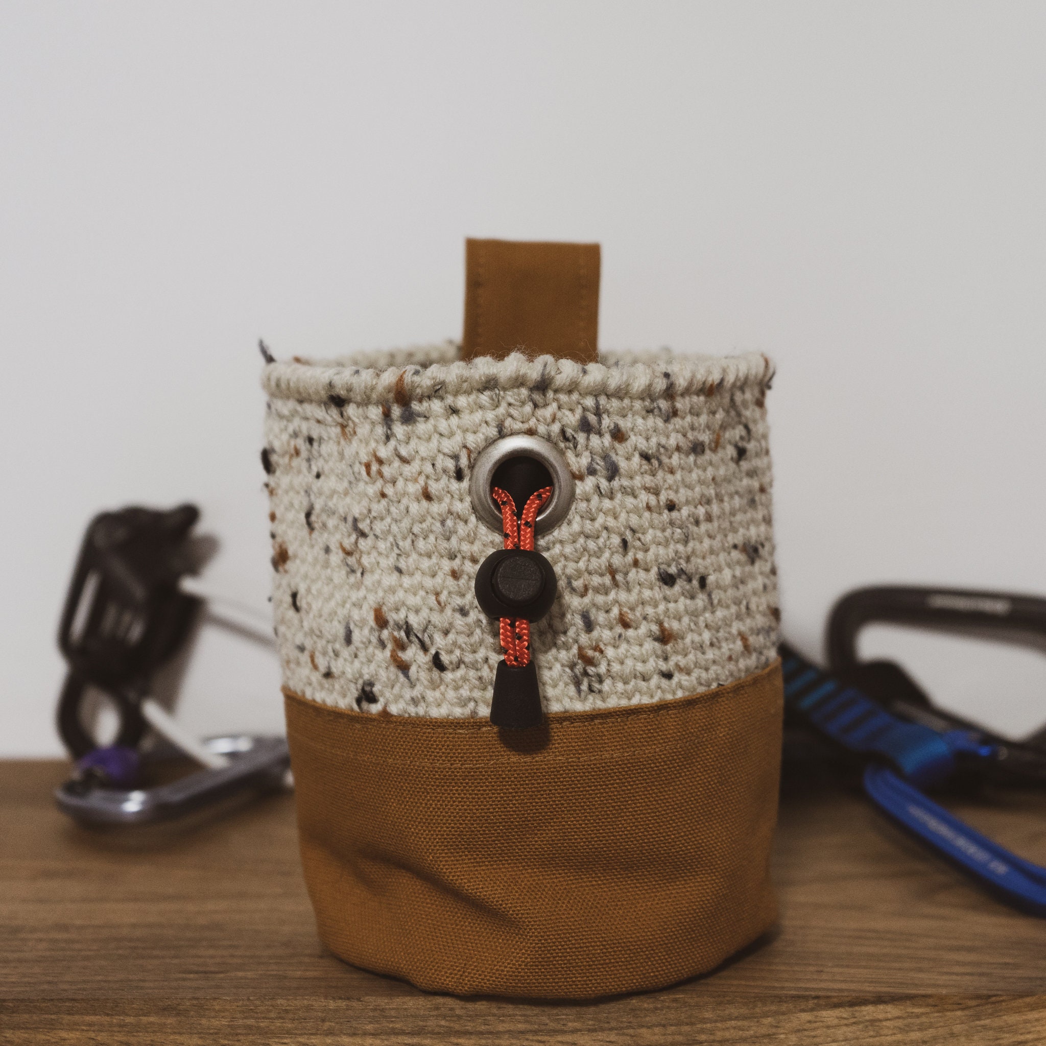 Rock Climbing Chalk bag Crochet and Canvas Etsy