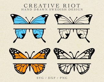 Split Butterfly Svg Etsy