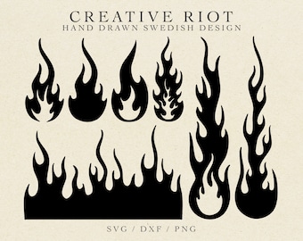 Flames SVG Bundle – Fire Clipart, Commercial Use (Digital Download)