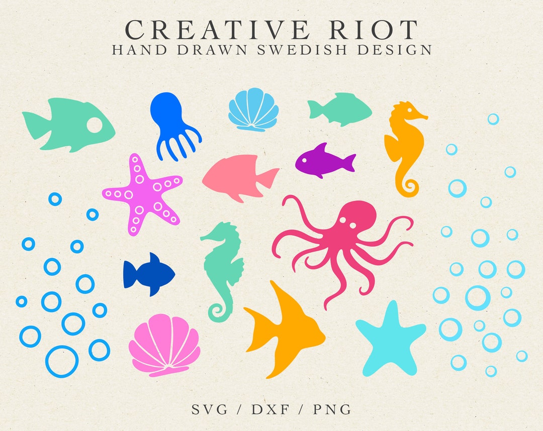 OCEAN ANIMALS SVG - Nautical Svg, Seahorse Cut File, Fish Svg File ...