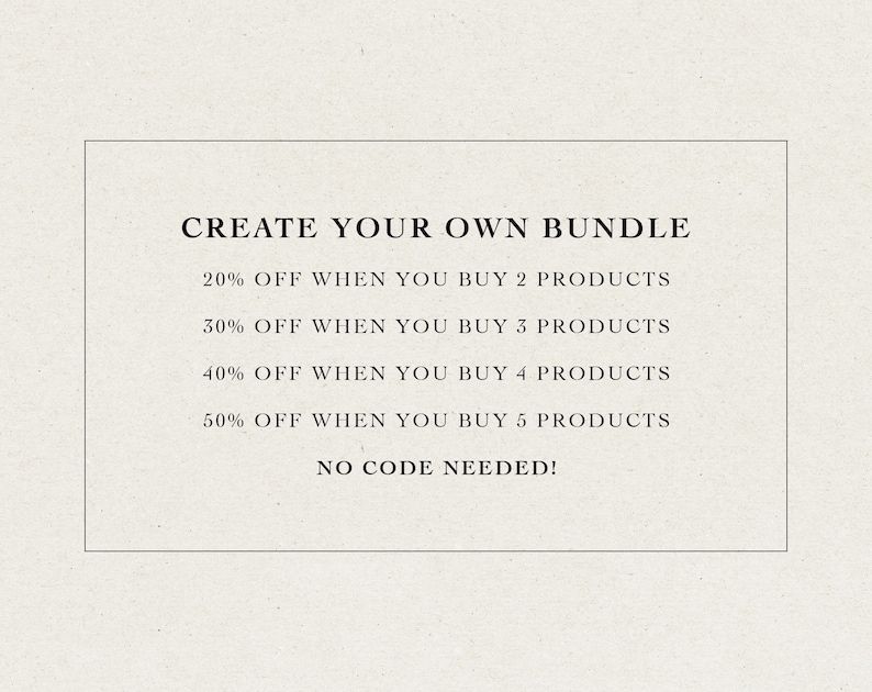 May include: Create your own bundle and save! Get 20% off when you buy 2 products, 30% off when you buy 3 products, 40% off when you buy 4 products, and 50% off when you buy 5 products. No code needed!