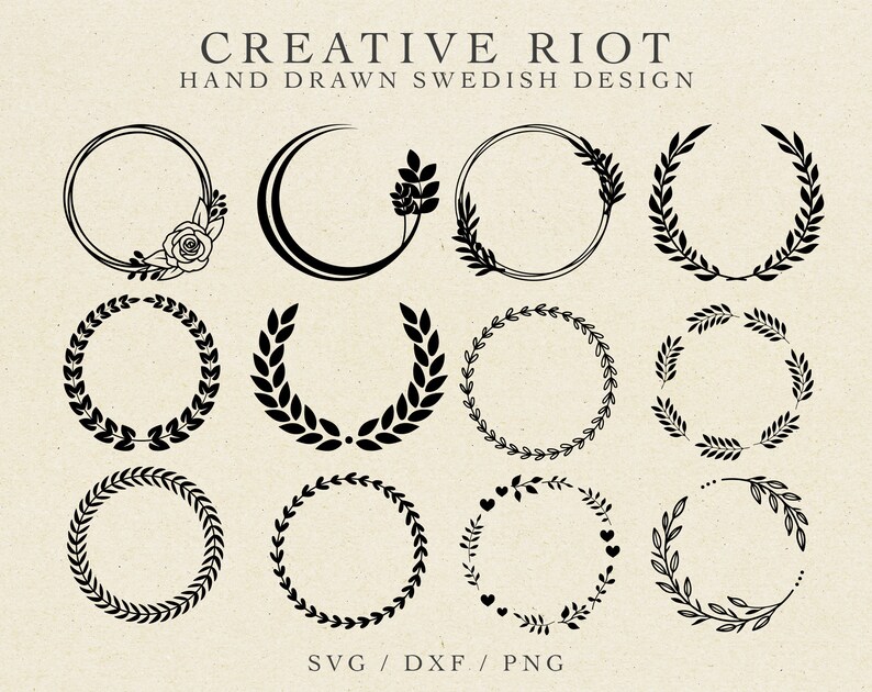 Download Clip Art Wreath Bundle Svg Cricut Wreath Svg Floral Wreath Svg Laurel Wreath Svg Wreath Cut File Circle Monogram Svg 12 Wreath Designs 3 Art Collectibles