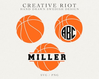 Basketball Monogram SVG Bundle – Circle & Split Monogram (Commercial Use)