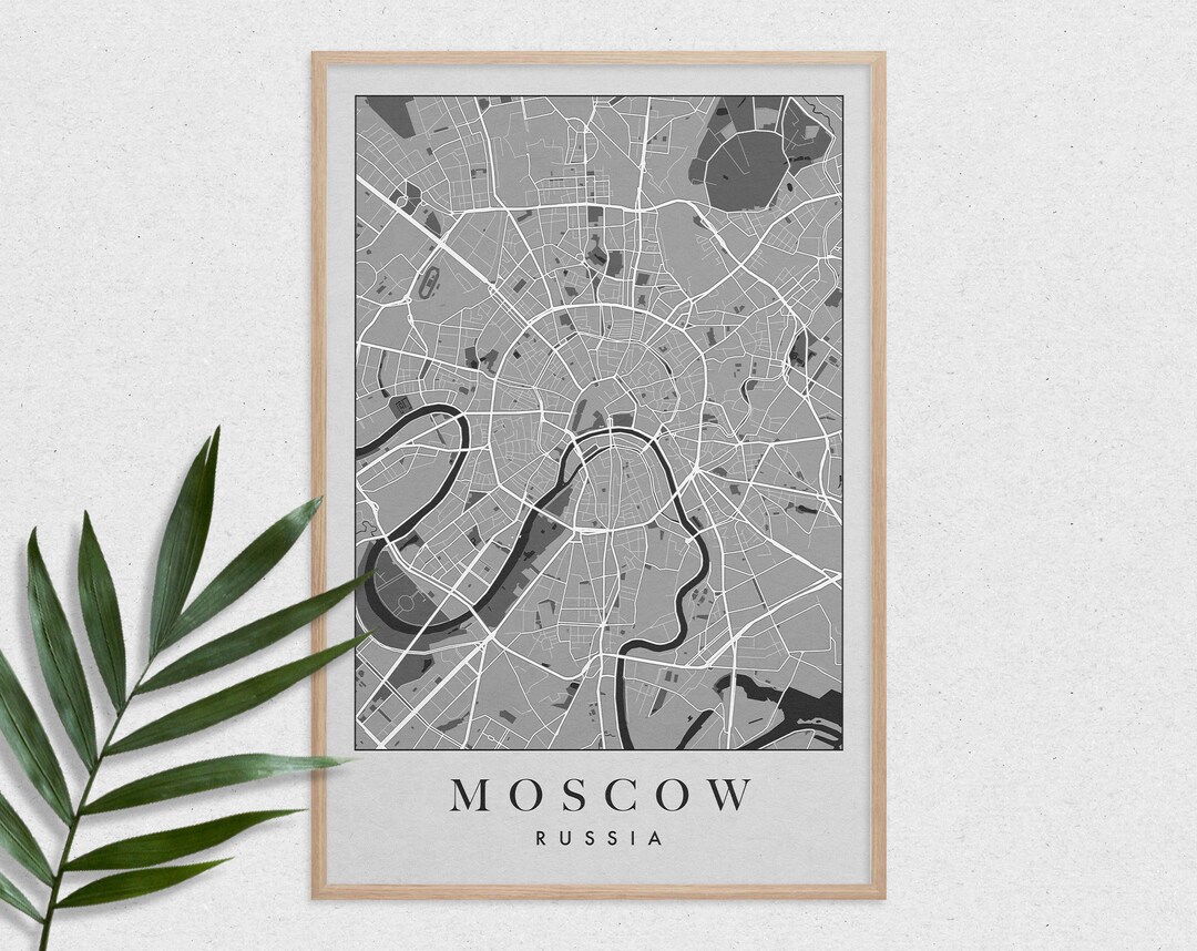 MOSCOW MAP POSTER City Map, Wall Art, Russia Map, Printable Wall Art ...