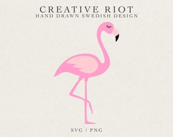 Pink Flamingo SVG – Commercial Use, Cricut Cut File (Digital Download)