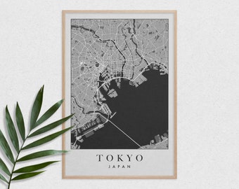 Tokyo City Map Art Print – Minimalist Japan Wall Decor (Digital Download)