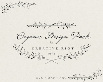 ORGANIC DESIGN PACK 4 - Commercial Use Svg, Wreath Svg, Divider Svg, Frame Svg, Farmhouse Svg, Laurel Wreath Svg, Laurel Svg, Cricut Design