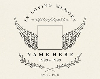 Memorial Angel Wings Frame SVG – In Loving Memory (Commercial Use)