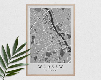 Warsaw Map Art Print – Poland City Map Poster (Digital Download)
