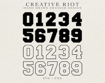 SPORTS NUMBERS SVG - Numbers Svg File, Commercial Use Svg, Sport Shirt Print, Cricut Cut File, Heat Transfer Png, Sport Jersey Svg