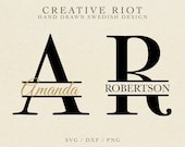 MONOGRAM ALPHABET - Monogram Font Svg, Split Font Svg, Split Monogram Font, Split Letter Svg, Initial Svg, Letter Monogram Svg