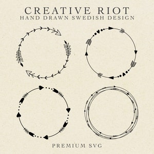 Arrow Circle SVG – Boho Frame Monogram (Digital Download)