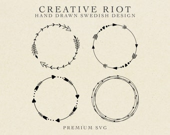 Arrow Circle SVG – Boho Frame Monogram (Digital Download)
