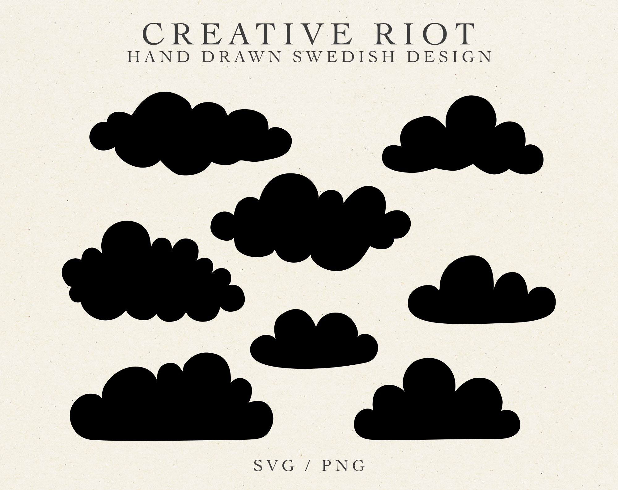 CUTE CLOUDS SVG - Commercial Use Svg, Cricut Cloud, Clouds Cut File ...