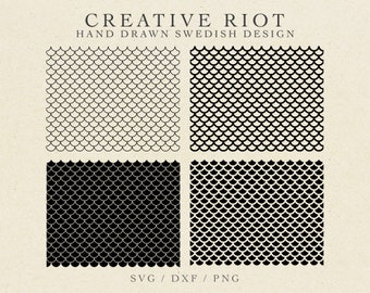 Diseño SVG de escamas de sirena – Patrón comercial dibujado a mano (descarga digital)