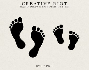 FOOTPRINTS SVG - Commercial Use Svg, Baby Print Svg, Cricut Cut File, Digital Print, Instant Download, Nursery Svg File, Footprint Png