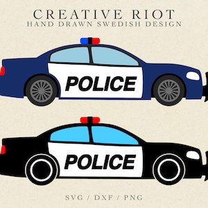 POLICE CAR SVG - Commercial Use Svg, Police Svg, Cricut Cut File, Police Car Png, Police Cut File, Vinyl Police Car, Police Car Print