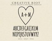 Heart Initials SVG – Commercial Use, Cricut, Loved One (Digital Download)
