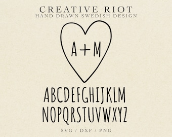 HEART INITIALS SVG - Love Svg, Commercial Use Svg, Initials Cricut Svg, Loved One Svg, Wife Svg, Husband Svg, Boyfriend Svg, Girlfriend Svg