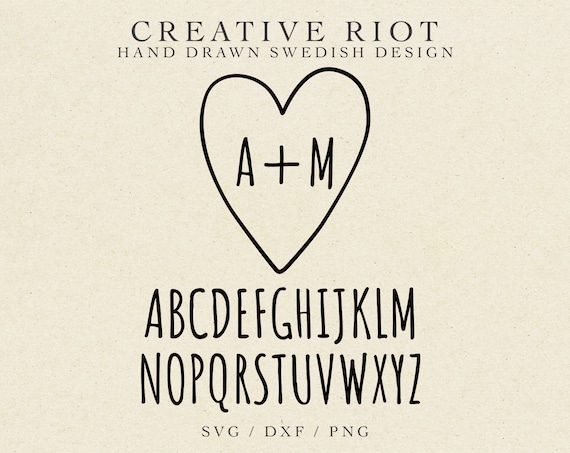 Heart Initials SVG – Commercial Use, Cricut, Loved One (Digital Download)