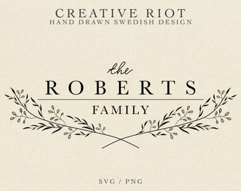 FAMILY FRAME 2 SVG - Farmhouse Svg, Last Name Sign, Commercial Use Svg, Wreath Monogram Svg, Family Wreath, Frame Svg File