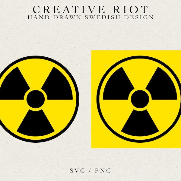 RADIATION SIGN SVG - Radioactive Svg, Warning Sign, Dangerous Material, Cricut Cut File, Instant Download, Radiation Png, Digital Print