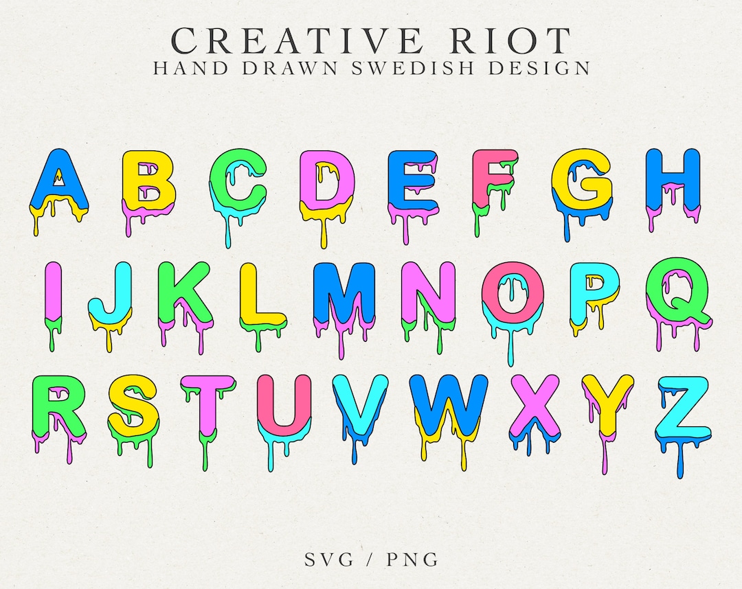 Dripping Alphabet SVG – Paint Drip Font, Vector Letters (digital ...