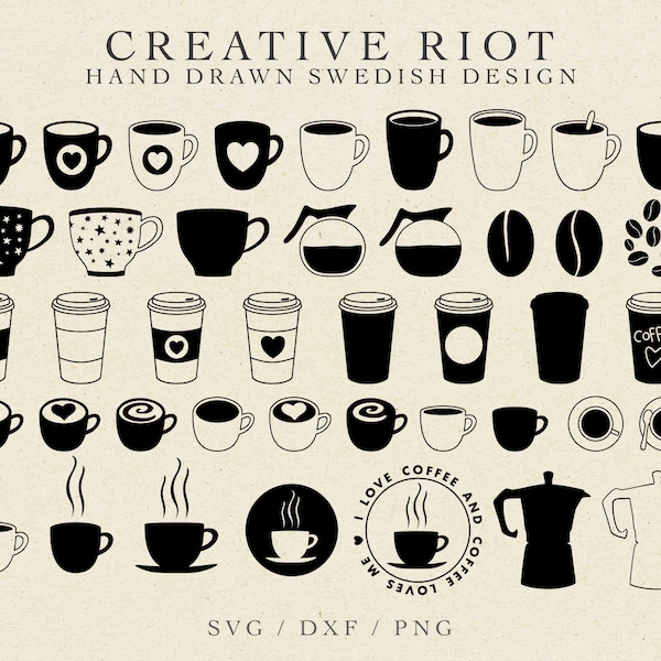 COFFEE BUNDLE SVG - Commercial Use Svg, Coffee Clipart, Coffee Cup Svg, Cup Of Coffee Svg, Coffee Cut File, Cricut Coffee Svg, Coffee Mug