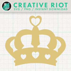 HEART CROWN SVG - Commercial Use Svg, Crown Svg, Premium Svg, Princess Crown Svg, Princess Svg, King Crown Svg, Tiara Svg, Queen Crown Svg